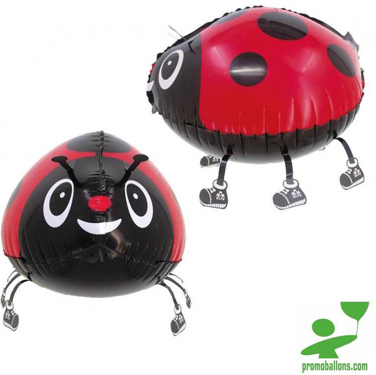 Ballon Lieveheersbeestje aluminium loopballon, 27×37 cm, lopend [EAN=sku]